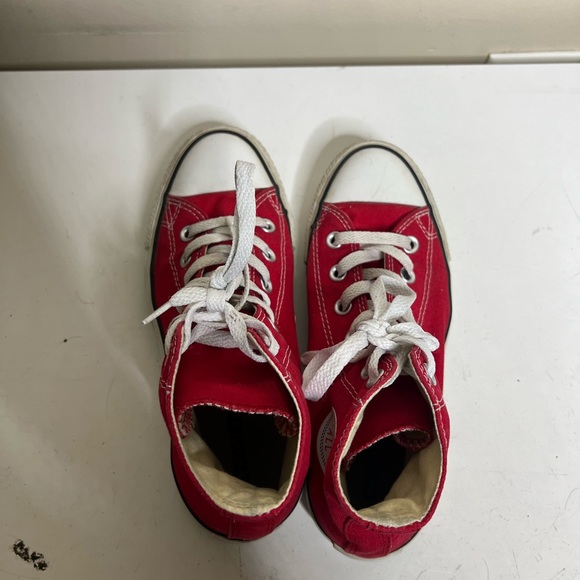 Red Canvas High-Top Sneakers - Picture 8 of 10